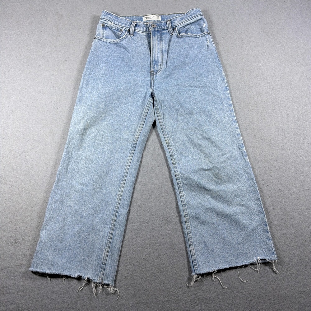 Abercrombie & Fitch Jeans Womens 28 90s Relaxed High Rise Straight Raw Hem Denim